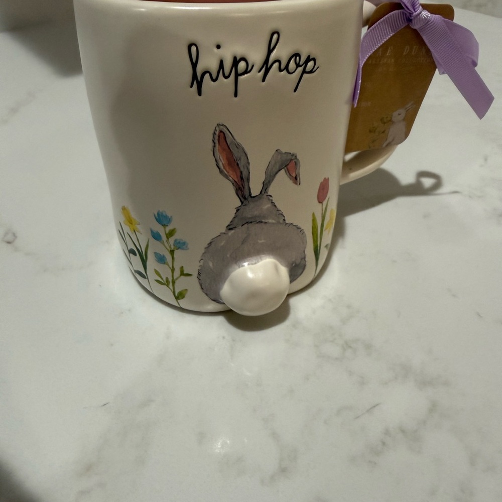 Rae Dunn Hip Hop Bunny Mug with Floral Design - Picture 5 of 9